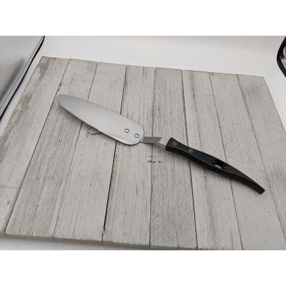 Stanley #2 Stainless Steel Cake Pie Spatula Server Serrated 12 1/4" Black Handle - Picture 1 of 7
